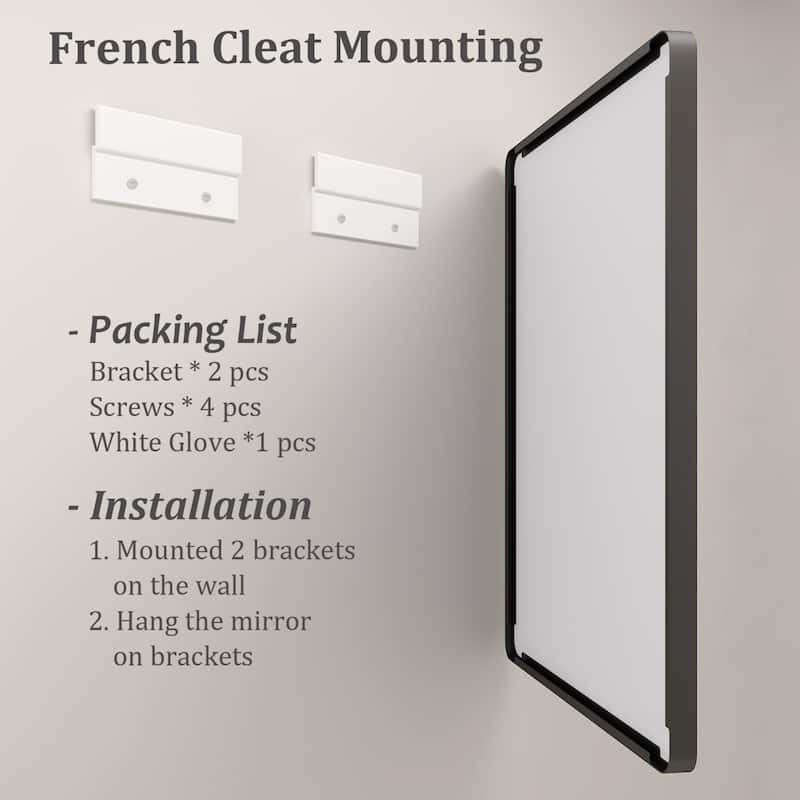 Bathroom Vanity Mirror with Aluminum Alloy Framed, Tempered Glass, Wall Mounted
