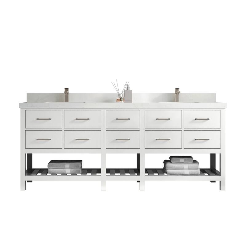 Willow Collections 84 in. W x 22 in. D Parker Double Sink Bathroom vanity with Regular Countertop