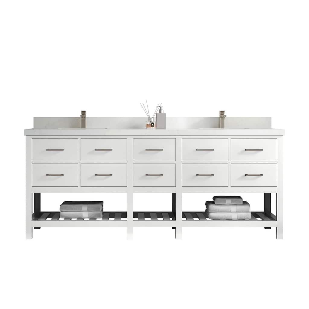 Willow Collections 84 in. W x 22 in. D Parker Double Sink Bathroom vanity with Regular Countertop