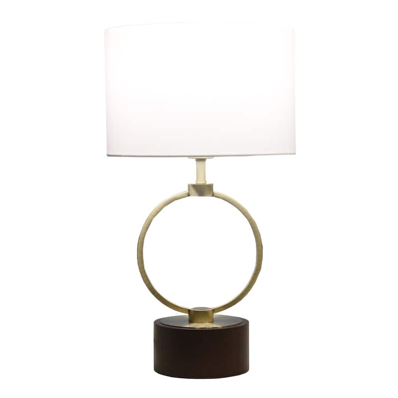 Bedroom Table Lamp Romantic Warm Metal Study Room Desk Bedside Lamp, Metal Circular Table Lamp 110V