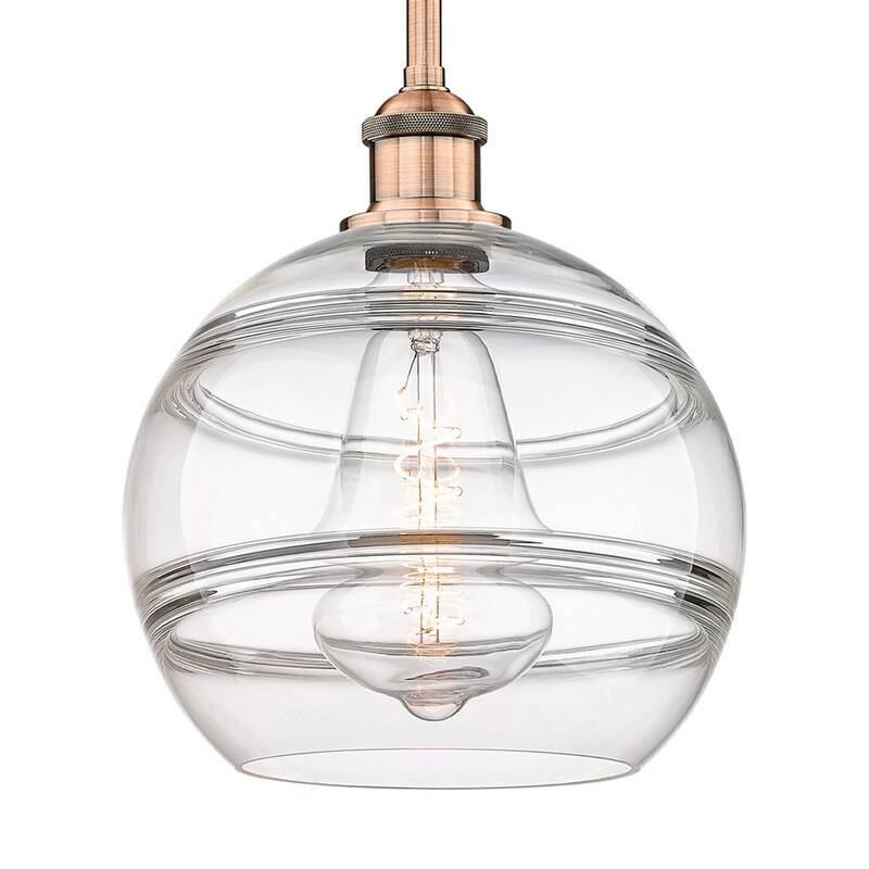 Innovations Lighting 616-1S 11 10 Rochester Pendant Rochester 10" Wide - Antique Copper / Clear