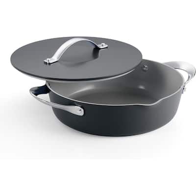 Fiora 4.25-Quart Multipurpose Ceramic Nonstick Cooking Pan with Lid, Gray