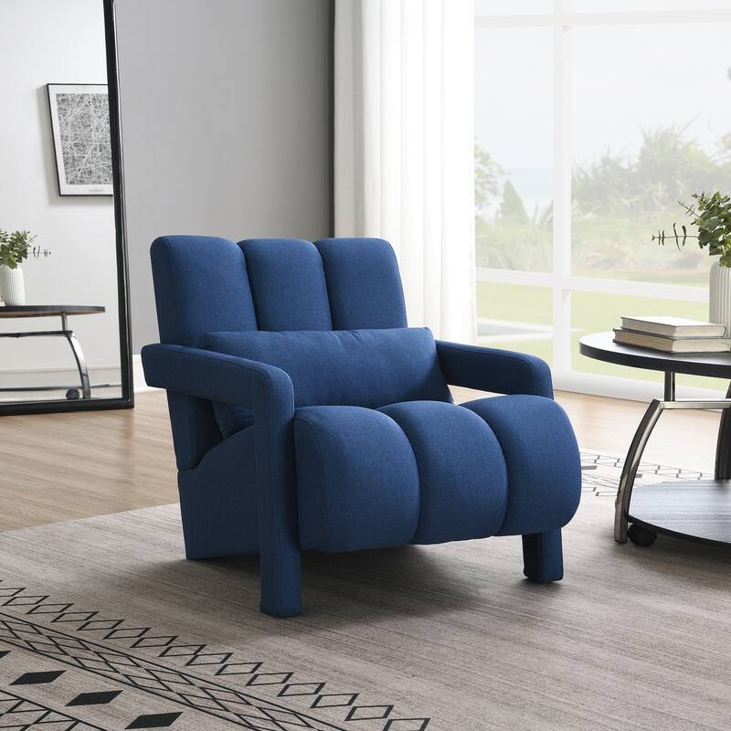 Modern Upholstered accent chair - Navy Blue