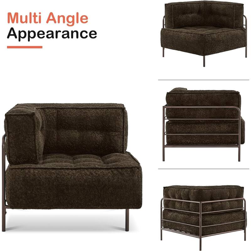 MCombo Modular Sofa Couch with Removable Cushion, 3 Seaters Accent Sofa Chair