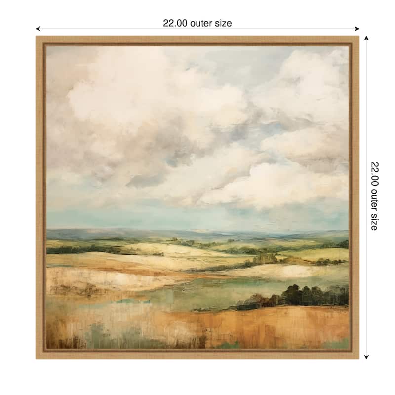 Kate and Laurel Sylvie Rolling Hills Abstract Landscape Framed Canvas by The Creative Bunch Studio