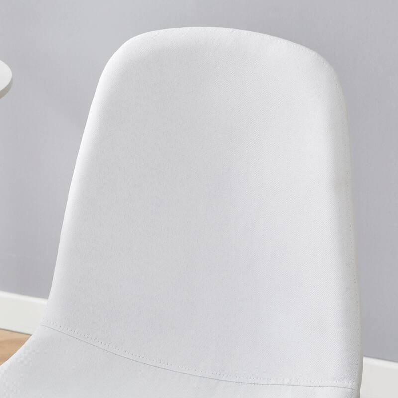Minimalist Dining Chair Set of 4, Linen Fabric Kitchen Chair with Metal Legs Modern Armless Side Chair for Office