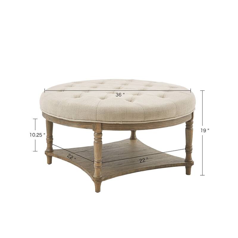 Accent Ottoman Comfortable choice, multiple functions, classic design, and cozy corners - Cream - Small