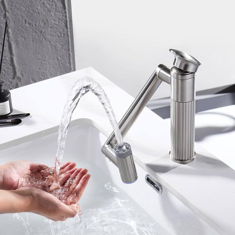 Lefton Rotatable Bathroom Faucet with Temperature Display in Fahrenheit with 2 Water Modes, BF2208-PRO