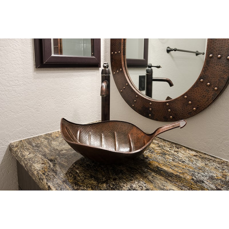 Leaf Vessel Hammered Copper Sink (PVLFDB)