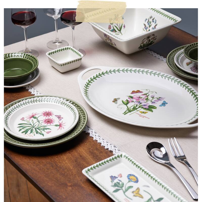Portmeirion Botanic Garden Square Salad Bowl Assorted Motifs - 8.5"