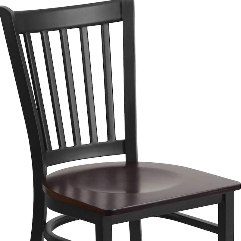 Vertical Back Metal Restaurant Chair - 17"W x 20.25"D x 34.25"H