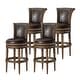 preview thumbnail 96 of 110, Maven Lane 31" Pullman Swivel Bar Height Kitchen Stool Set of 4 - Walnut Vegan Leather