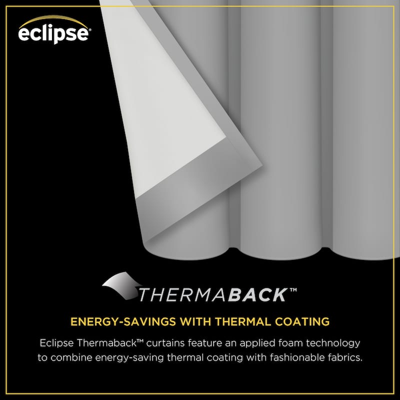 Eclipse Pembroke 100% Blackout Curtains, Faux Linen Grommet Window Curtains (2 Panels)