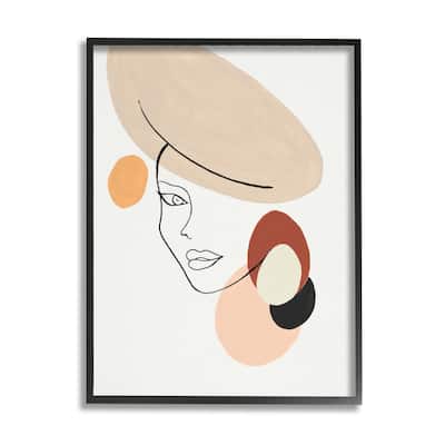 Stupell Fashion Female Portrait Terracotta Abstract Shapes Framed Wall Art
