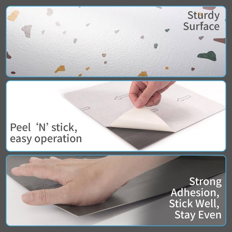 Art3d 12"x12" Self-adhesive Vinyl Flooring, 30 Pieces per Box Total Cover 30 Sq.Ft.