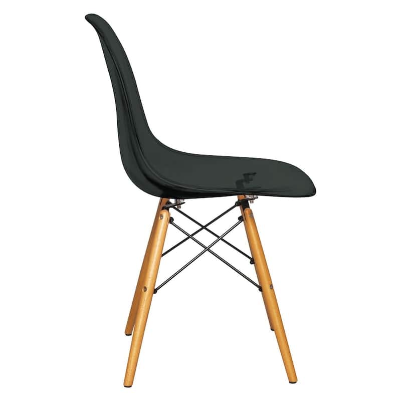Cresco Acrylic Dining Chair in Solid Beech Wood Legs Banquet Side Chair (Set of 4) for Indoor and Outdoor - 32" Height