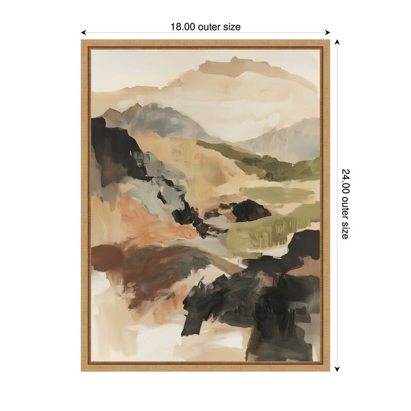 Kate and Laurel Sylvie Tonal Mountains II Framed Canvas by Amy Lighthall