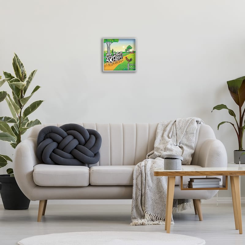 Stupell Funny Cows Come Home Framed Giclee Art Design By Roger Straub