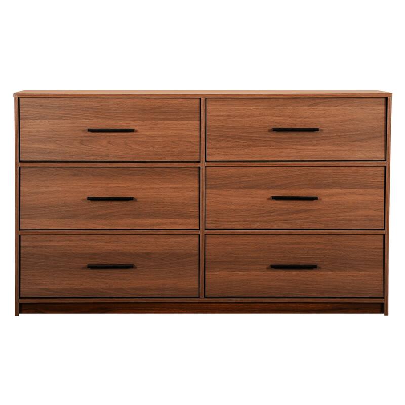 Modern Minimalist 6-Drawer Dresser with Large Fabric Drawers