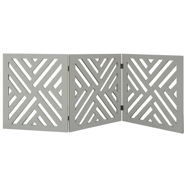 Shop Etna 3 Panel Lattice Design Wooden Pet Gate Freestanding