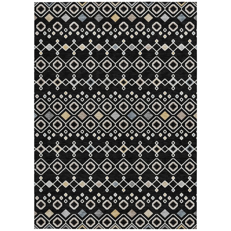 HomeRoots Geometric Modern Rectangle Outdoor Rug
