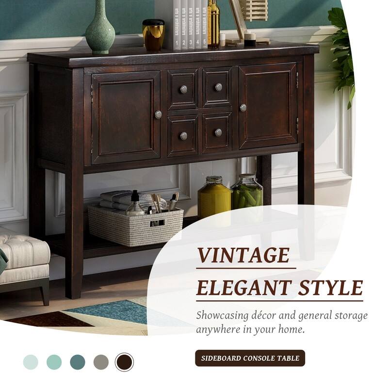 46" Console Sofa Table Sideboard with Storage Drawers Cabinets & Shelf