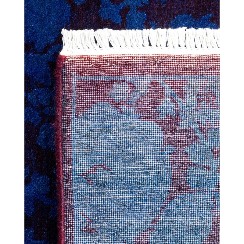 Overton Hand Knotted Wool Vintage Inspired Modern Contemporary Overdyed Purple Area Rug - 2' 8" x 18' 10"