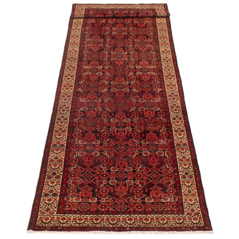 ECARPETGALLERY Hand-knotted Andelz Navy Wool Rug - 3'7 x 13'2