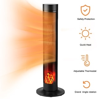 Ainfox Space Heater Electric with Realistic Flame,Portable Heater