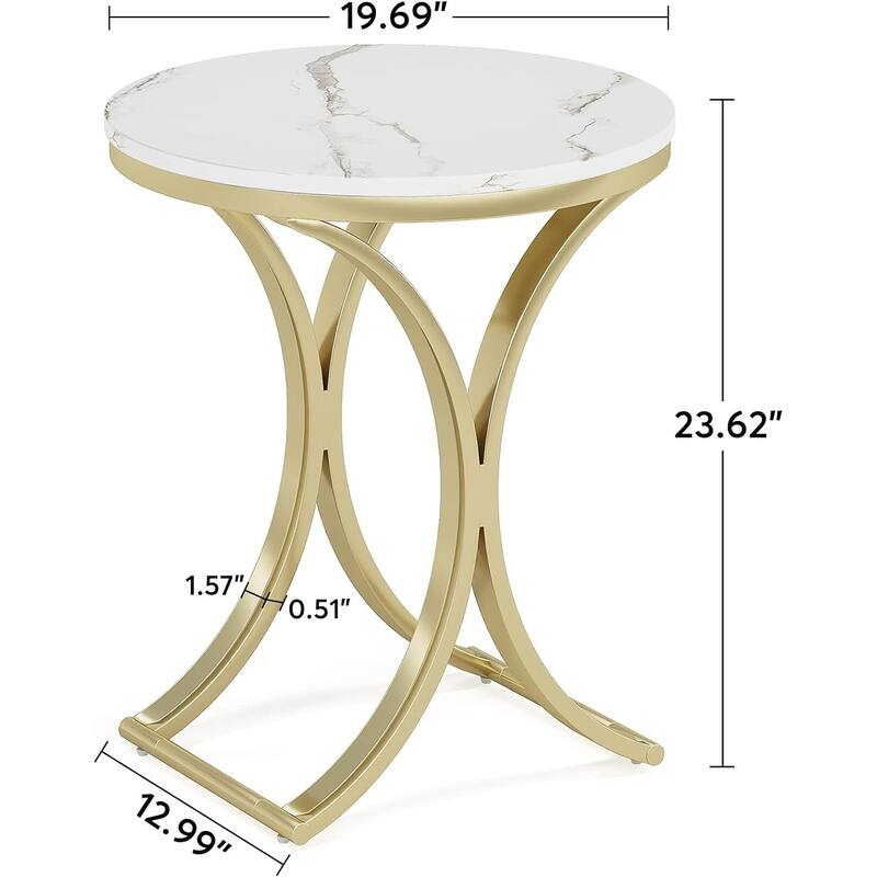 Side Table Small C End Table Modern Round Coffee Table