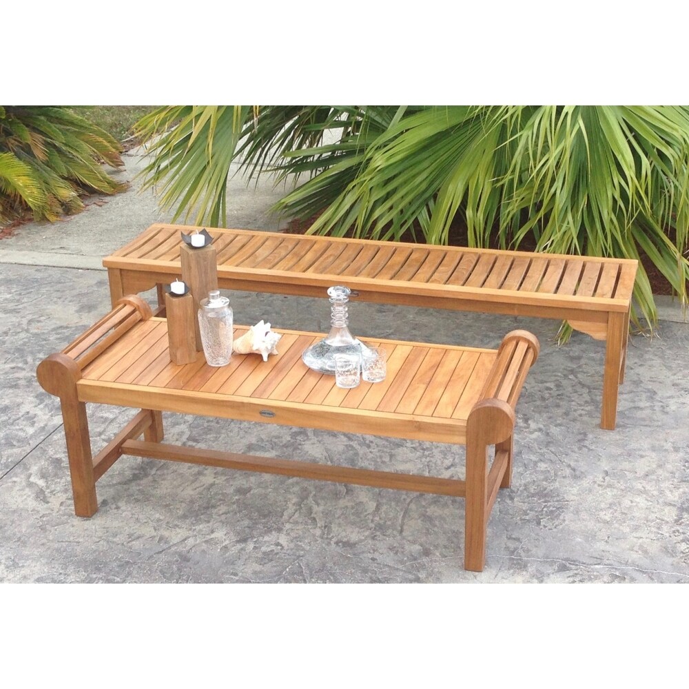 Buy Backless Bench Teak Outdoor Benches Online At Overstock Our Best Patio Furniture Deals