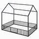preview thumbnail 21 of 40, Toddler Floor Bed Metal House Bed with Full Length Guardrail and A Little Door, Kids Safety House Bed (No Box Spring Needed)