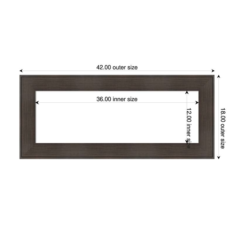 Amanti Art William Rustic Woodgrain Framed Dry Erase Magnetic Board - 42 x 18 in