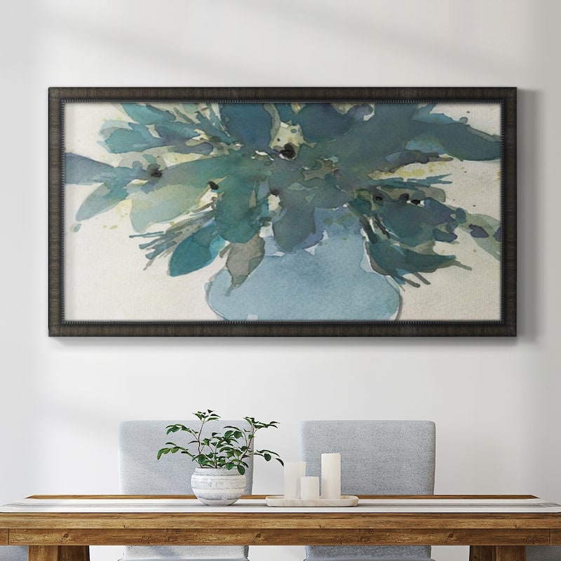 Blue Vintage Charm I Premium Framed Canvas- Ready to Hang