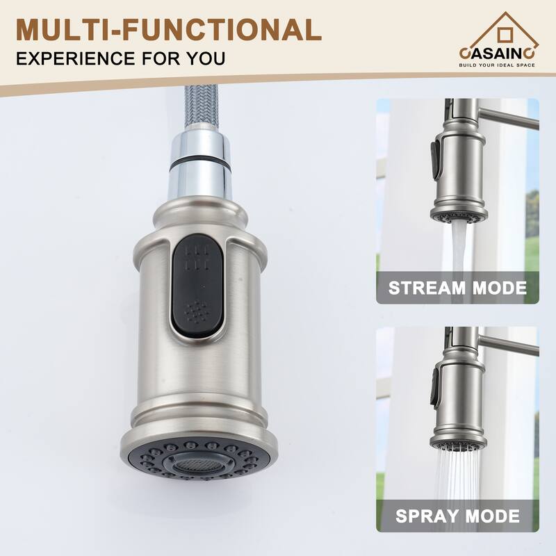 Single Handle 21 in. Pull Down Sprayer Kitchen Faucet