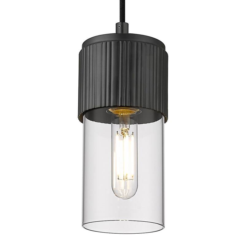 Innovations Lighting 428-1P-G428-7CL Bolivar 7" Tall Mini Pendant with - Matte Black