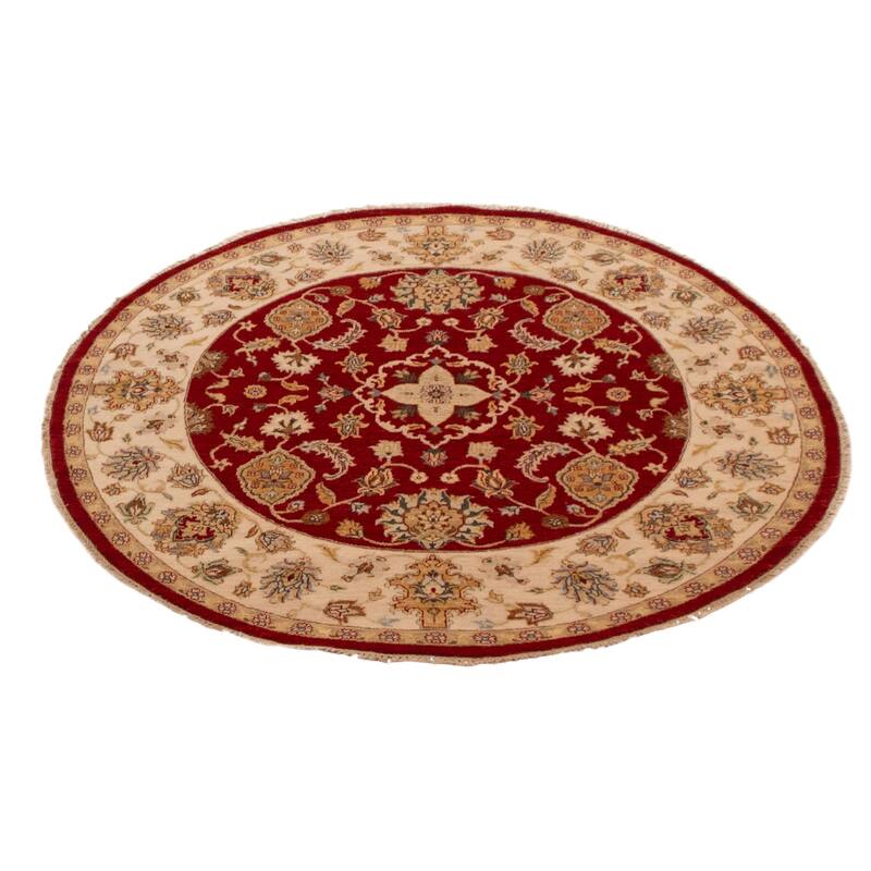 ECARPETGALLERY Hand-knotted Jamshidpour Dark Red Wool Rug - 6' x 6'