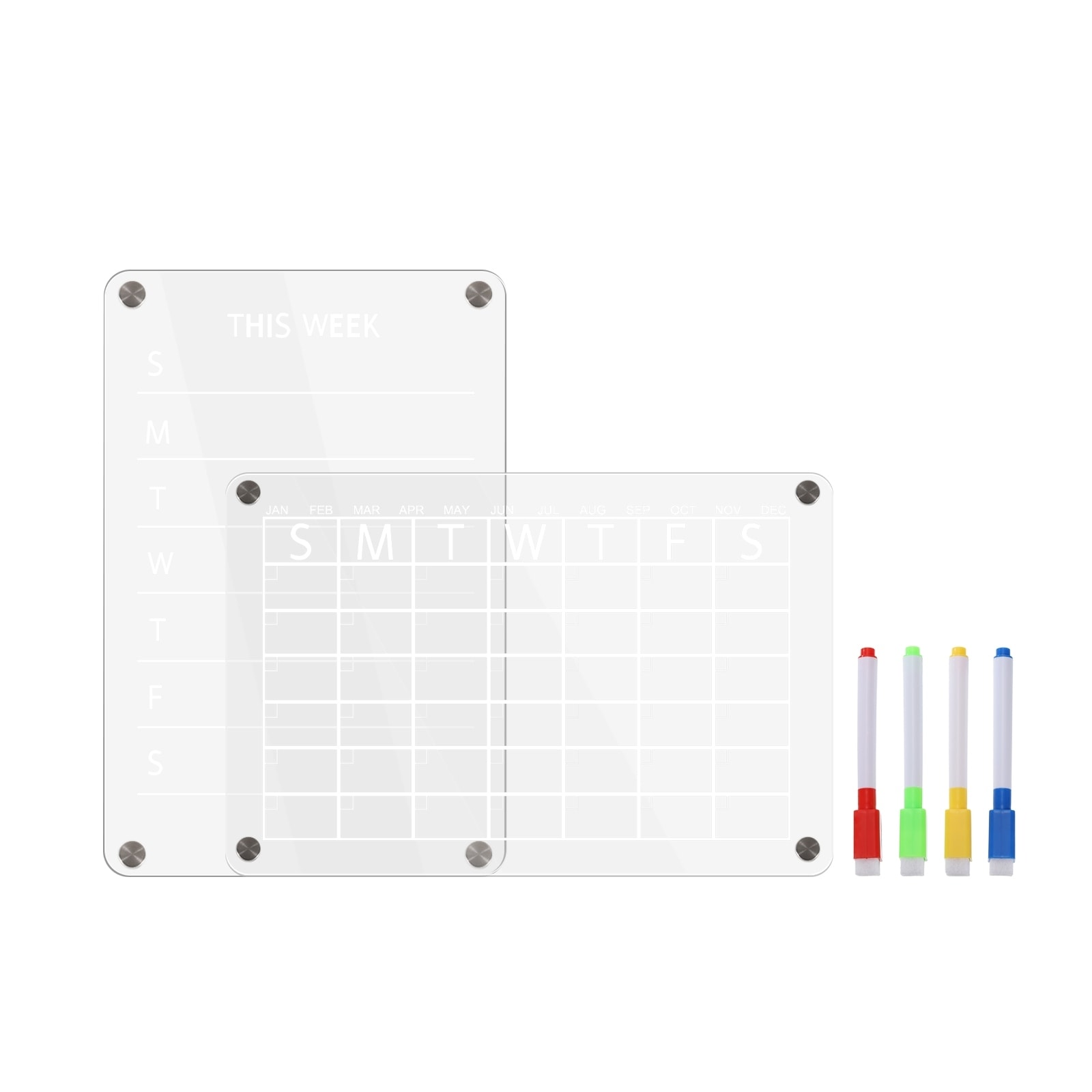 Liquid Chalk Markers for Acrylic Fridge Calendar Planning Board Clear Glass Dry Erase Board Refrigerator Whiteboard for Window/Mirror, 14 Pack, 7