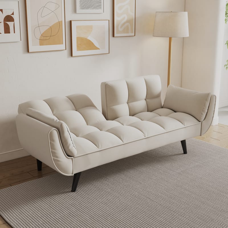 57" Velvet Sofa with Adjustable Backrest - Bed Conversion for Living or Guest Rooms