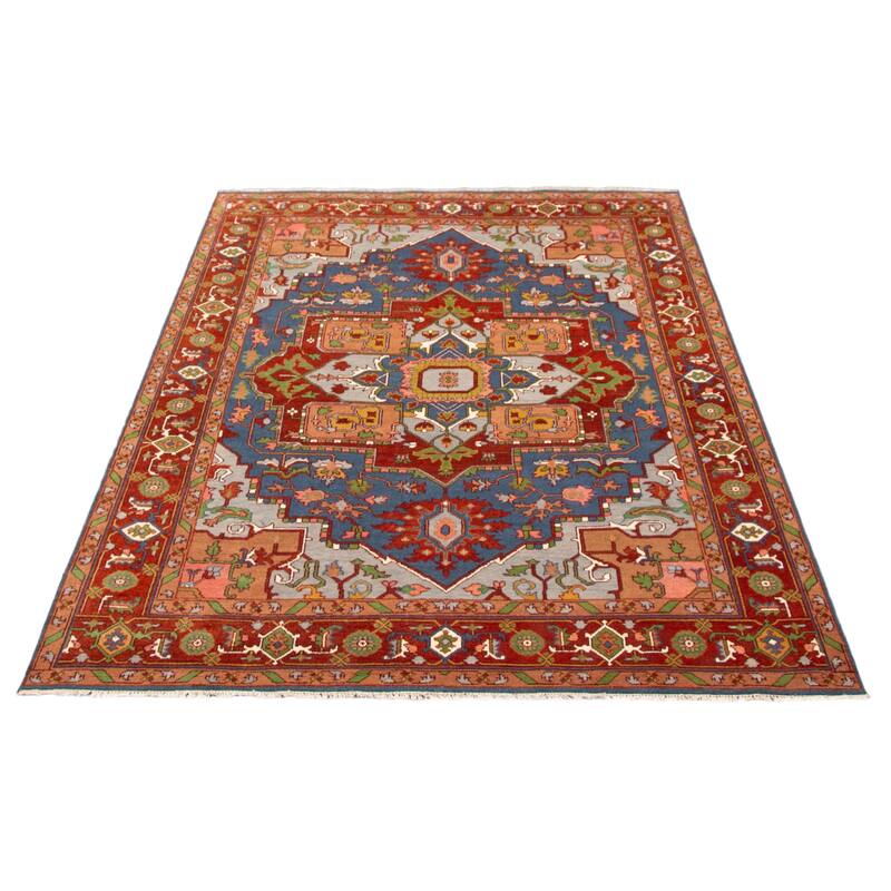 ECARPETGALLERY Hand-knotted Serapi Heritage Blue Wool Rug - 8'11 x 12'2