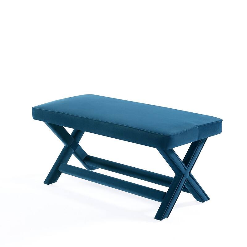Manhattan Comfort Abigail Mid-Century Modern Velvet Upholstered Bench