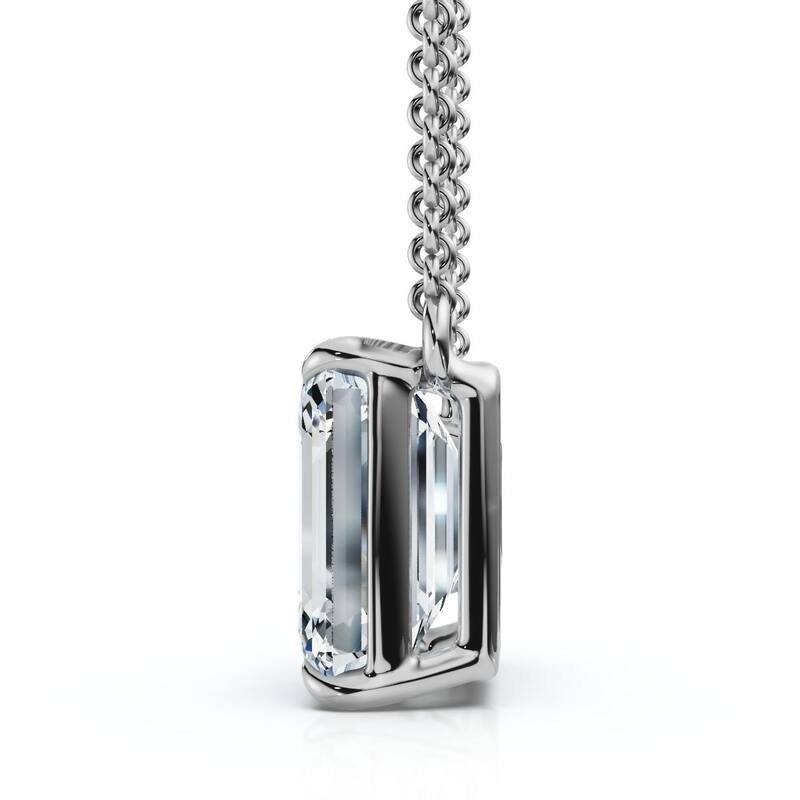 Bliss Diamond 1 1/2Ct Emerald Cut Toi et Moi Diamond Pendant Gold Lab Grown