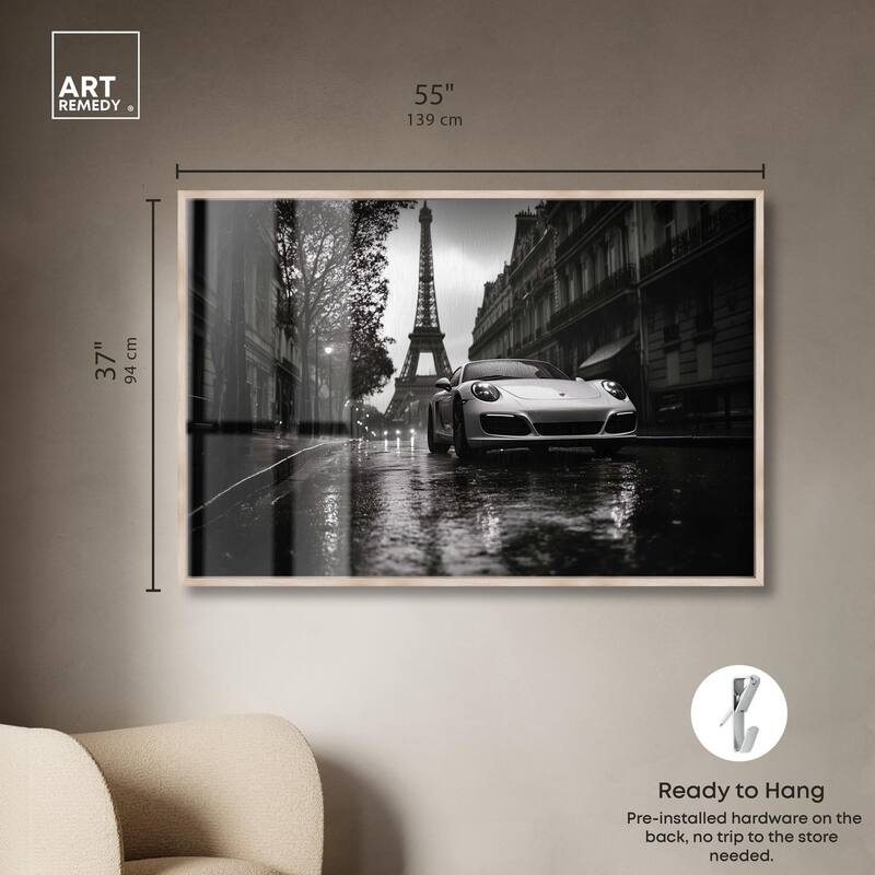 Driving in the Rain Paris Shadowbox by Art Remedy
