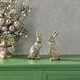 preview thumbnail 1 of 2, 7.5" Resin Bunny With Floral Collar Set of 2