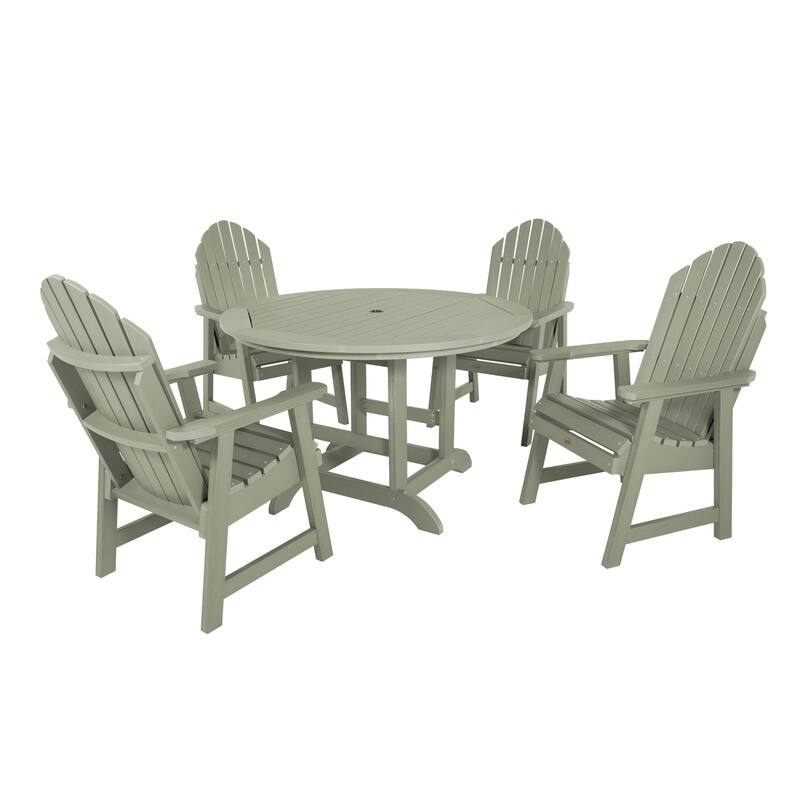 Hamilton 5-piece Outdoor Dining Set - 48" Round Table, Dining-height - Eucalyptus