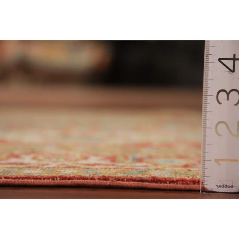 Vegetable Dye Heriz Serapi Rug Hand-Knotted Orange Wool Carpet - 2'10"x 4'0"