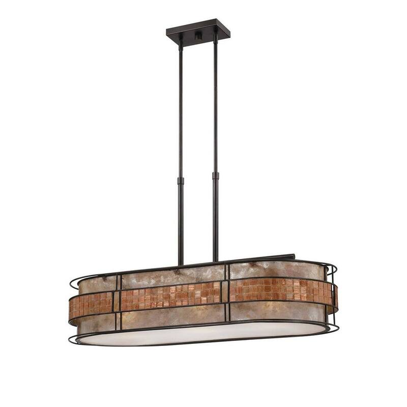 Laguna 3-Light Island Chandelier in Renaissance Copper