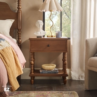 Walker Edison Easy Assembly Solid Wood 1-Drawer Nightstand