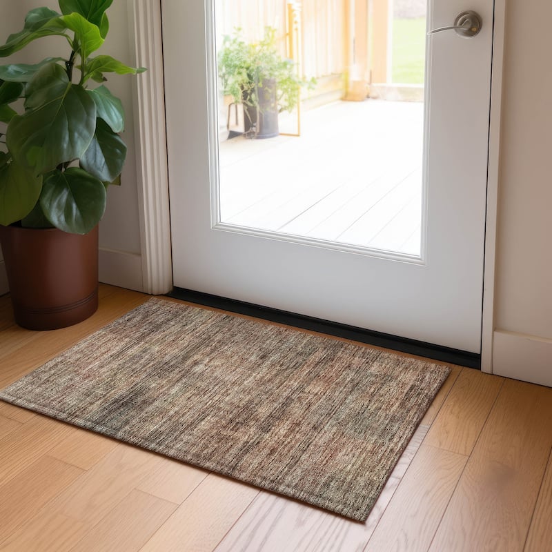 Machine Washable Indoor/ Outdoor Chantille Contemporary Imprints Rug