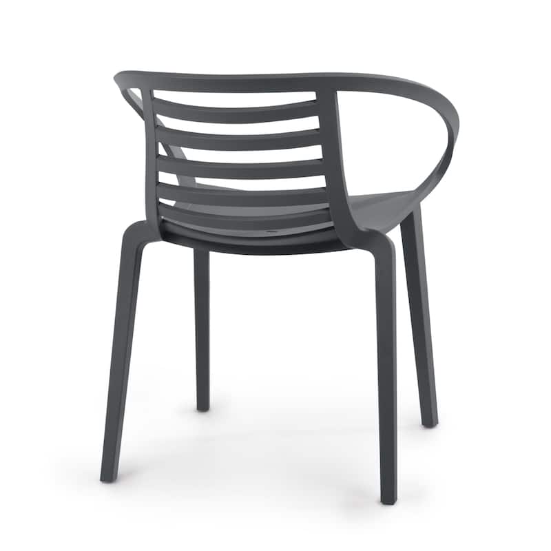 WRGHOME Modern Stacking Patio Dining Armchairs Indoor/Outdoor (Set of 2) - 30.31'' H X 25.19'' W X 22.04'' D